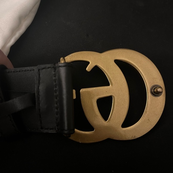 Gucci Marmont Double G belt, black leather, 1.5” wide, Double G buckle, size 100 - Picture 5 of 5